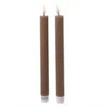 LED Stabkerzen Deluxe Homeart Tafelkerzen Echtwachs flackernd 24cm karamell 2St.