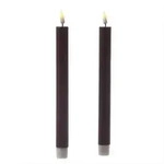 LED Stabkerzen Deluxe Homeart Tafelkerzen Echtwachs flackernd 24cm weinrot 2Stk