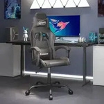 vidaXL Gaming-Stuhl Schwarz und Grau Kunstleder
