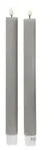 LED Stabkerzen Mia Deluxe Homeart Tafelkerzen Echtwachs 3D Flamme 24m sand 2Stk