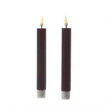 LED Stabkerzen Deluxe Homeart Tafelkerzen Echtwachs flackernd 15cm weinrot 2Stk