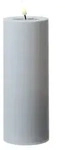 LED Kerze MIA Deluxe Homeart outdoor 3D Flamme flackernd H: 20cm D: 7,5cm wei&szlig;