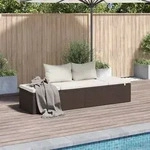 vidaXL Gartenbett Braun 195&times;60 cm Poly Rattan