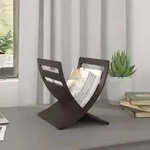 vidaXL Zeitungsst&auml;nder Holz Freistehend Braun