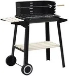 vidaXL Holzkohlegrill Standgrill mit R&auml;dern