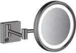 hansgrohe HG Kosmetikspiegel AddStoris mit LED Leuchte brushed black