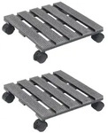 vidaXL Pflanzenroller 2 Stk. Grau 30x30x7,5 cm WPC