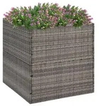 vidaXL Pflanzk&uuml;bel Grau 80x80x80 cm Poly Rattan