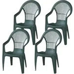 Gartenm&ouml;belset Gartensessel Progarden Vega 4 -Sitzer 4 tlg. gr&uuml;n aus Kunststoff,