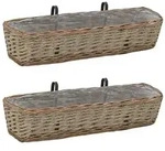 vidaXL Balkon-Blumenkasten 2 Stk. Weide mit PE-Auskleidung 80 cm