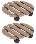 vidaXL Pflanzenroller 2 Stk. Braun &Oslash;30x7,5 cm WPC