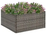 vidaXL Pflanzk&uuml;bel Grau 80x80x40 cm Poly Rattan
