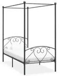 vidaXL Himmelbett-Gestell Grau Metall 100 x 200 cm