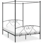 vidaXL Himmelbett-Gestell Grau Metall 160 x 200 cm
