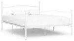 vidaXL Bettgestell mit Lattenrost Wei&szlig; Metall 180 &times; 200 cm