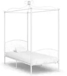 vidaXL Himmelbett-Gestell Wei&szlig; Metall 90 x 200 cm