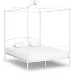 vidaXL Himmelbett-Gestell Wei&szlig; Metall 180 x 200 cm