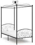 vidaXL Himmelbett-Gestell Schwarz Metall 90 x 200 cm