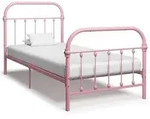 vidaXL Bettgestell Rosa Metall 90&times;200 cm