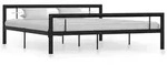 vidaXL Bettgestell Schwarz und Wei&szlig; Metall 180&times;200 cm