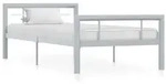vidaXL Bettgestell Grau und Wei&szlig; Metall 90&times;200 cm