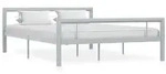 vidaXL Bettgestell Grau und Wei&szlig; Metall 160 &times; 200 cm