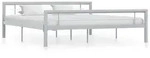 vidaXL Bettgestell Grau und Wei&szlig; Metall 180 &times; 200 cm