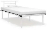 vidaXL Bettgestell Wei&szlig; Metall 90x200 cm