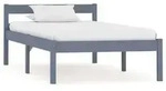 vidaXL Massivholzbett Grau Kiefer 100x200 cm