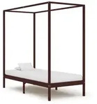 vidaXL Himmelbett-Gestell Dunkelbraun Massivholz Kiefer 90 x 200 cm
