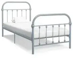 vidaXL Bettgestell Grau Metall 90&times;200 cm