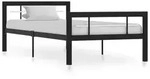 vidaXL Bettgestell Schwarz und Wei&szlig; Metall 100 &times; 200 cm