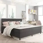 vidaXL Boxspring-Bettgestell Grau Stoff 200x200 cm