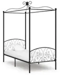 vidaXL Himmelbett-Gestell Schwarz Metall 100 x 200 cm
