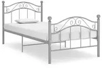 vidaXL Bett Grau Metall 100x200 cm
