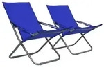 vidaXL Klappbare Strandst&uuml;hle 2 Stk. Stoff Blau