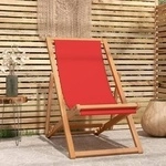 vidaXL Strandstuhl Klappbar Massivholz Teak Rot vidaXL Strandstuhl Klappbar Massivholz Teak Rot