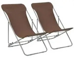 vidaXL Klappbare Strandst&uuml;hle 2 Stk. Stahl und Oxford-Gewebe Braun