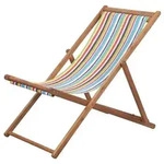 vidaXL Strandstuhl Klappbar Stoff und Massivholz Mehrfarbig