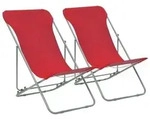 vidaXL Klappbare Strandst&uuml;hle 2 Stk. Stahl und Oxford-Gewebe Rot