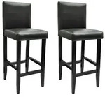 vidaXL Barhocker 2 Stk. Schwarz Kunstleder