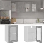vidaXL H&auml;ngeglasschrank Lyon Betongrau 40x31x60 cm Holzwerkstoff