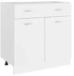 vidaXL Schubunterschrank Lyon Wei&szlig; 80x46x81,5 cm Holzwerkstoff