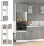 vidaXL Mikrowellenumbauschrank Lyon Grau Sonoma 60x57x207 cm Holzwerkstoff