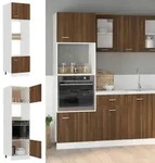 vidaXL Mikrowellenumbauschrank Lyon Braun Eichen-Optik 60x57x207 cm