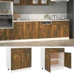 vidaXL Unterschrank mit Schublade Lyon R&auml;uchereiche 80x46x81,5 cm