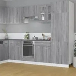 vidaXL H&auml;ngeschrank Lyon Glas Grau Sonoma 60x31x60 cm Holzwerkstoff