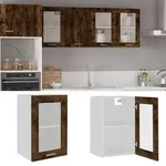 vidaXL H&auml;ngeschrank Lyon Glas R&auml;uchereiche 40x31x60 cm Holzwerkstoff