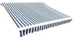 vidaXL Markisenbespannung Canvas Blau & Wei&szlig; 4x3 m (ohne Rahmen)
