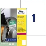 Folien-Etiketten ultra-resistent A4 210x297mm VE=50 Etiketten wei&szlig;